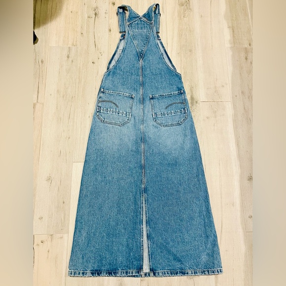 G-Star Raw Dungaree Dress, Blue Denim Overall Dress, Size XXS - Picture 6 of 13